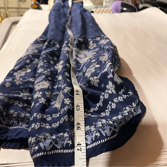 Old Navy Navy Blue Floral Maxi Dress Boho Festival Medium - Picture 14 of 14